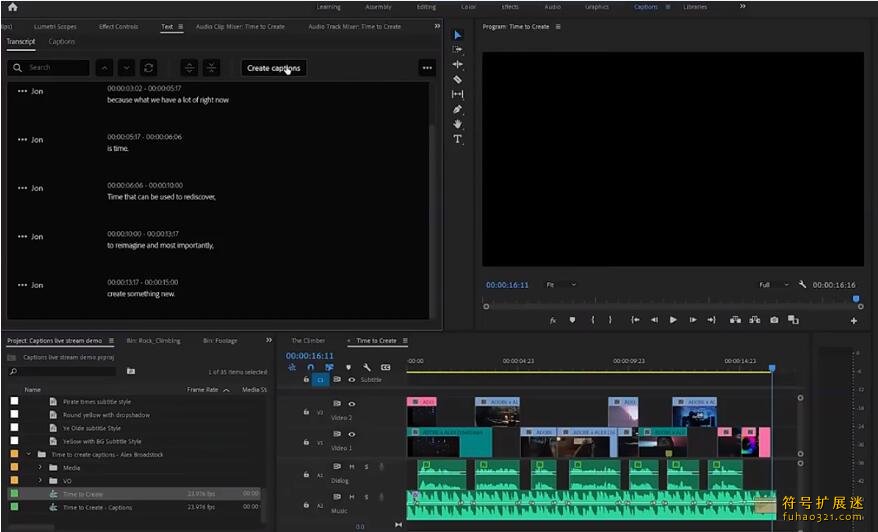 Adobe Speech to Text for Pr