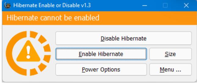 Hibernate Enable or Disable